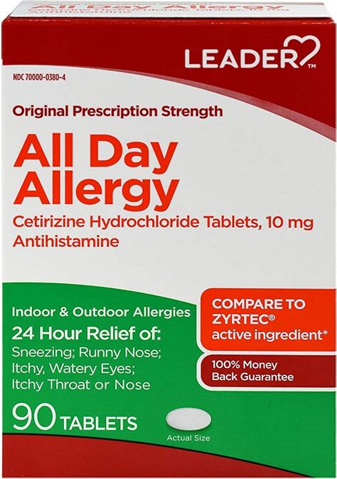 Amazon Leader Hour Allergy Relief Loratadine Mg Tablets Non