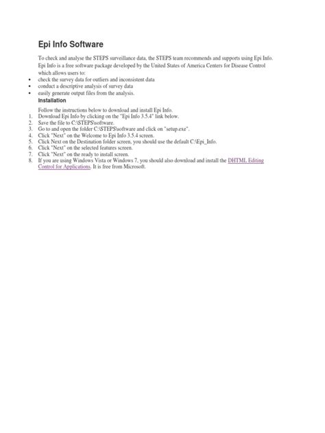 epi info software installation
