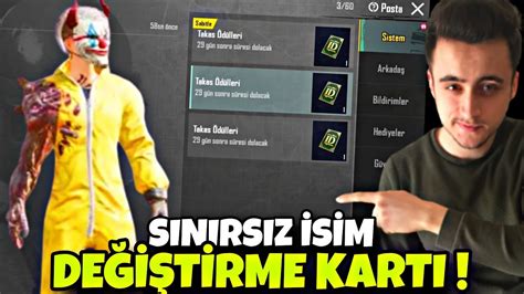 SINIRSIZ İSİM DEĞİŞTİRME KARTI ALMA TAKTİĞİ BEDAVA ID KARTI