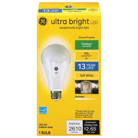 Save On Ge Ultra Bright Led Medium Base Bulb Soft White A21 Order