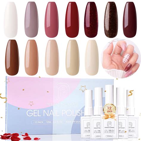 Perfect Summer 12 Colors Gel Nail Polish Set Nude Soak Off Salon