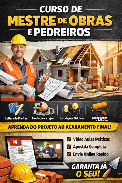 Curso Gratuito De Mestre De Obras - CURSO DE MESTRE DE OBRAS E PEDREIROS EM DVD