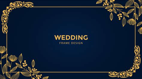 golden wedding frame 22713046 Vector Art at Vecteezy