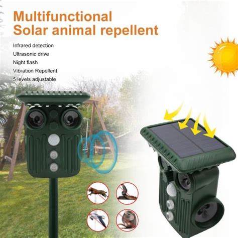 Répulsif ultrasonique solaire de Animal Oiseau Chat Chien étanche