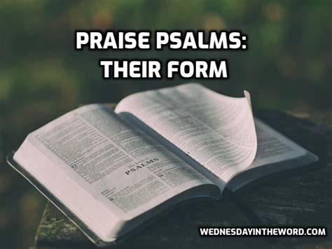 Psalms of Praise: Their form - Wednesday in the Word