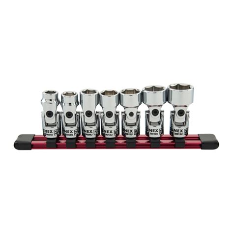 Sunex 39001u Sunex Tools 7 Piece 3 8 In Drive Universal Socket Set Fractional Sae 6 Point Rail