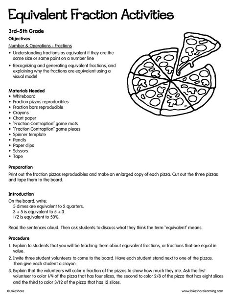 Lesson Plan For Fractions