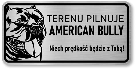 Tabliczka Ostrzegawcza Uwaga Pies AMERICAN BULLY Partygrafia