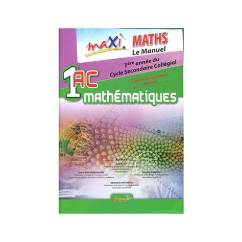 Maxi Math Le Manuel Ann E Coll Ge Ac Nova Bureau