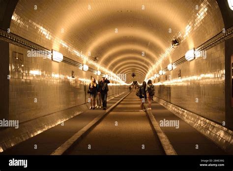 Europe Germany Hamburg City Harbor Alter Elbtunnel Under The Elbe