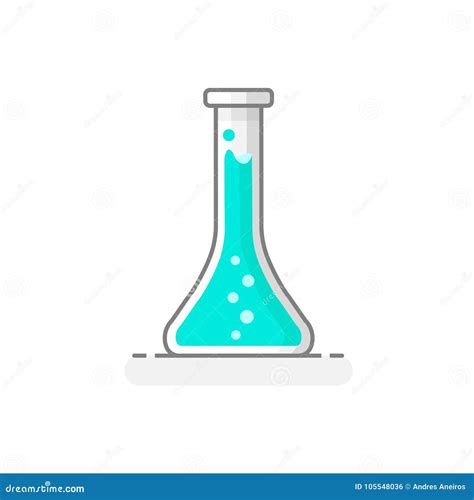 Boccetta Scientifica Con Liquido Chimico Icona Della Vetreria Per