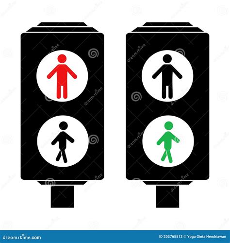 Pedestrian Traffic Light Design Concept. Illustration Vector Stock ...