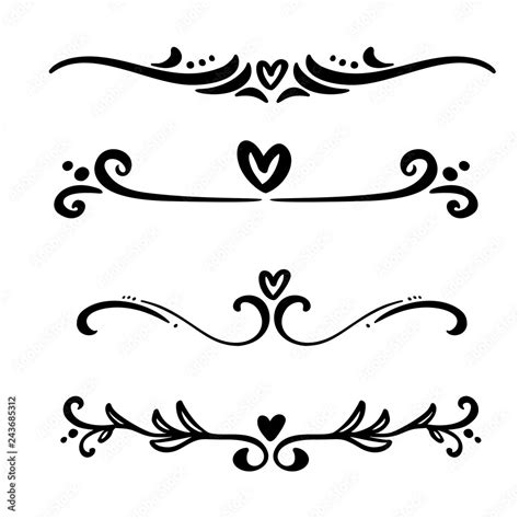 Vector Vintage Line Elegant Dividers And Separators Swirls And Corners