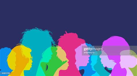 Profile Silhouettes African American Women High Res Vector Graphic