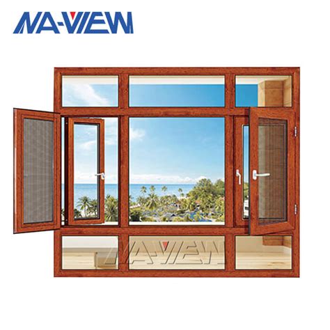 Wooden Grain Thermal Break Aluminium Casement Window