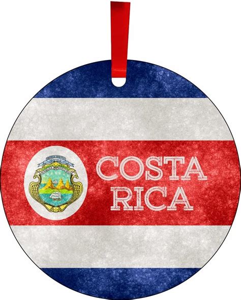 Amazon Costa Rican Flag Ornament Grunge Design Double Sided Flat