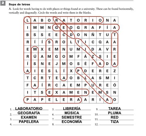 Solved Contextos Sopa De Letras A Look For Words Having To Do With