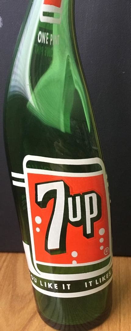 Vintage 7up Soda Pop Bottle You Like It It Likes You Stretched Glass 1880483730