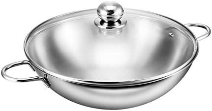 Jamie Oliver Stainless Steel Wok With Lid 32 Cm Silver Amazon