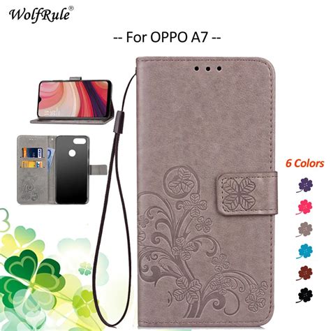 For Cover Oppo A7 Case Wolfrule Flip Pu Card Holder Wallet Bumper Pouch