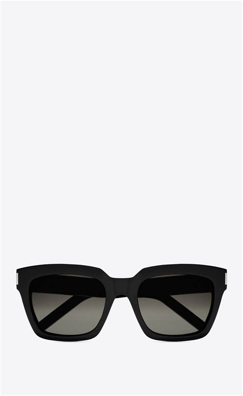 ‎saint Laurent ‎bold 1 Sunglasses In Shiny Black Acetate With Grey