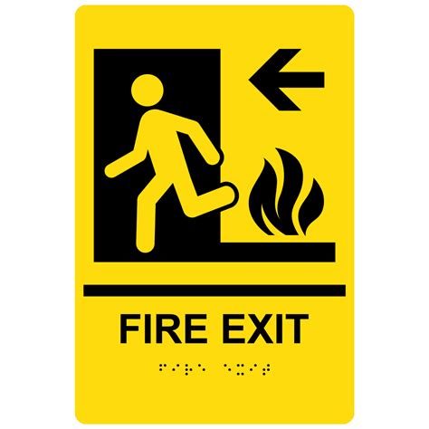 Portrait Ada Fire Exit Braille Fire Exit Sign Rre 250 Blkonylw