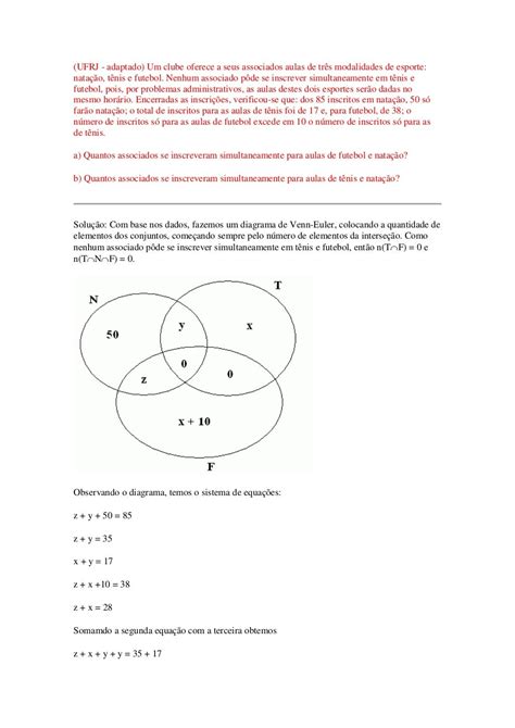 União E Intersecção De Conjuntos Exercícios Resolvidos