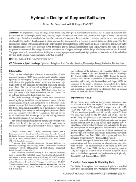 Hydraulic Design Of Stepped Spillways Pdf Spillway Dam