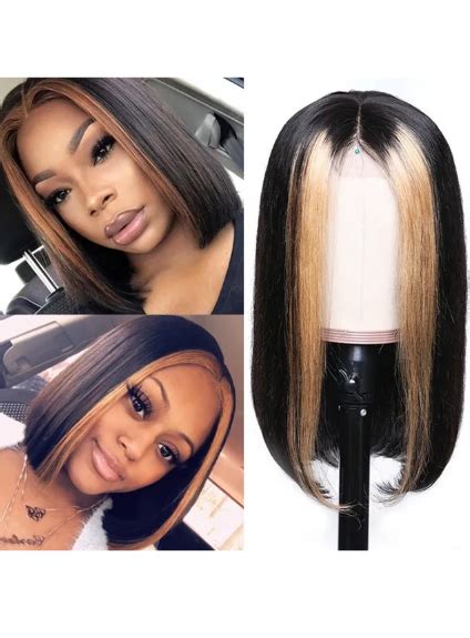 Lace Front Wigs For Women Ombre Color With Highlight Human Hair Wig