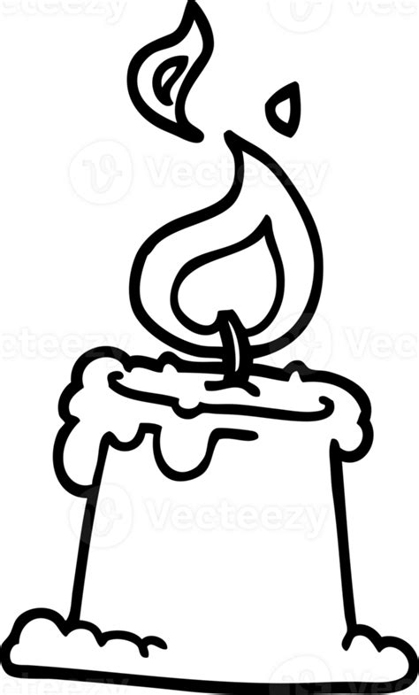 Line Drawing Cartoon Lit Candle Icon 40500201 Png