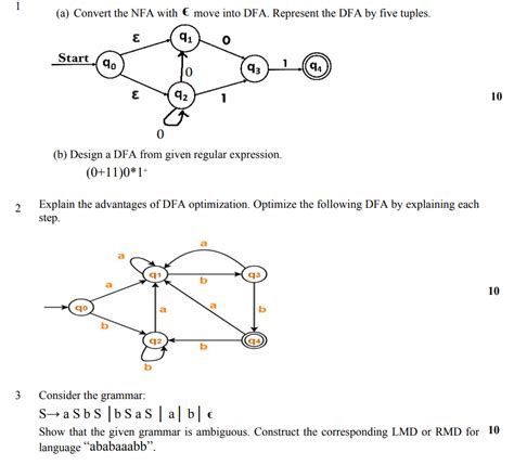 A Convert The Nfa With Lon Move Into Dfa Chegg