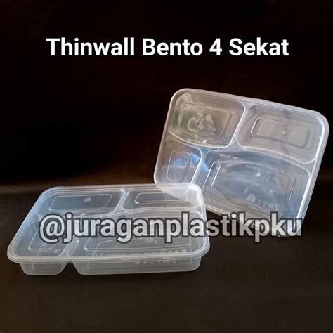 Jual Thinwall Bento Sekat Isi Pcs Pack Kotak Makan Plastik Box