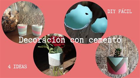 Decoración con cemento DIY fácil YouTube