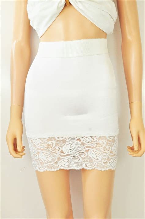 Vintage Womens Girdle For Skirts White Shapewear With Lacey Hem