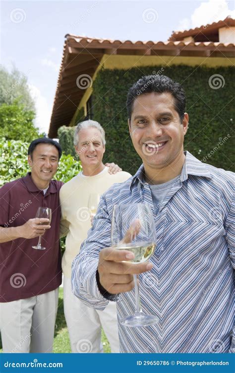 Handsome Man Holding Glass Of Wine Stock Photo Image Of Holding