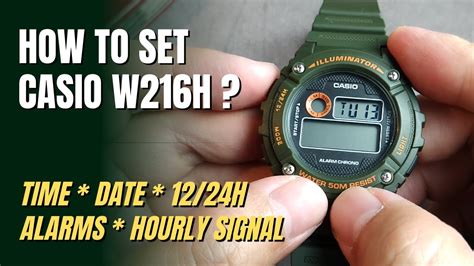 Casio W 216 Setting How To Set Casio W216H Time Date Alarm Signal