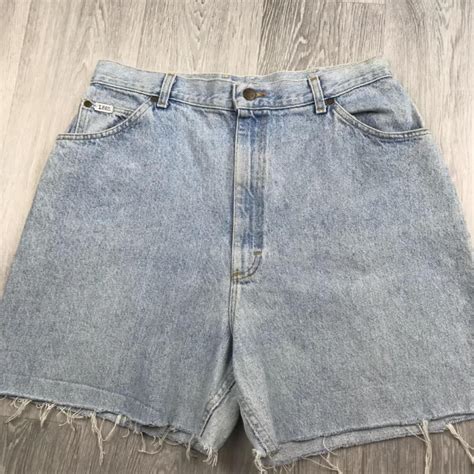 Light Blue Vintage LEE Denim Jean Shorts Cut Offs Depop