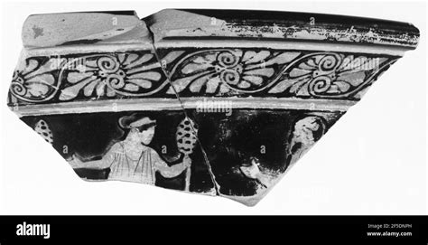 Two Joined Attic Red Figure Calyx Krater Fragments Unknown Stock Photo