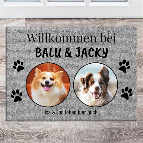 Amazon De Pet Printed Personalisierte Fu Matte Mit Fotos Und Namen