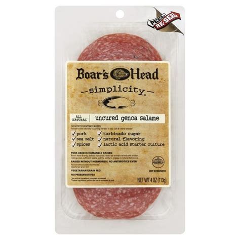 Boars Head Genoa Salame Uncured All Natural 4 Oz Instacart