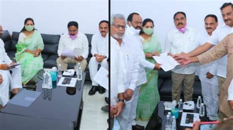 Mlc Kavitha Aling Trs Mlc S Meet Minister Errabelli Dayakar Rao Video