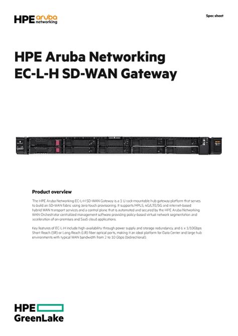 Hpe Aruba Networking Ec L H Sd Wan Gateway