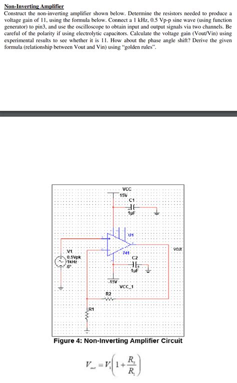 Solved Non Inverting Amplifier Construct The Non Inverting