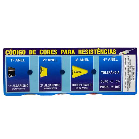 Identificador CÓdigo De Cores Para Resistor Componentes Eletrônicos