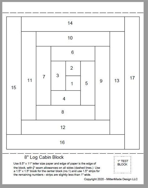 Fpp Print Your Own Log Cabin Block Foundation Etsy