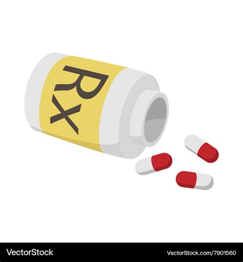 Prescription Pills Icon Cartoon Style Royalty Free Vector