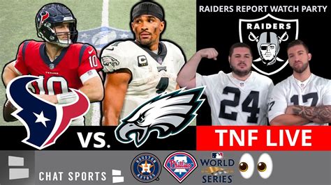 Texans Vs Eagles Nfl Tnf Astros Vs Phillies World Series Live Watch