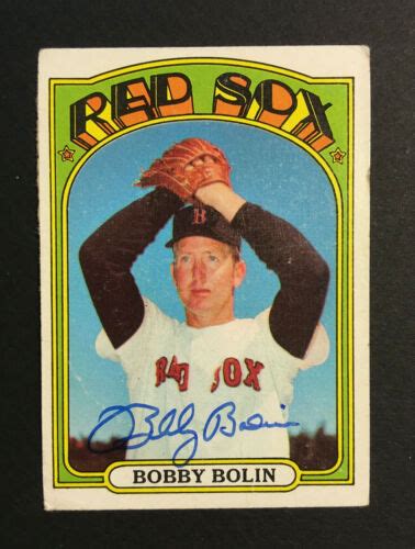 Bobby Bob Bolin Red Sox Signed Topps Baseball Card Auto