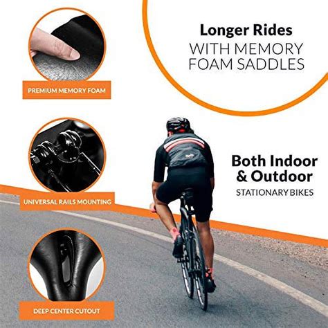 Bikeroo Memory Foam Bike Seat Comfort Bicycle Saddle For Men And Women