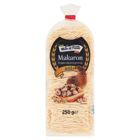 Millo di Pasta Makaron 12 jajeczny przepiórczy nitki 250 g Zakupy